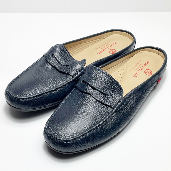 Marc Joseph New York Navy Leather Driving Shoes Brighton Beach Sz 11 Brazil EUC - Picture 2 of 7